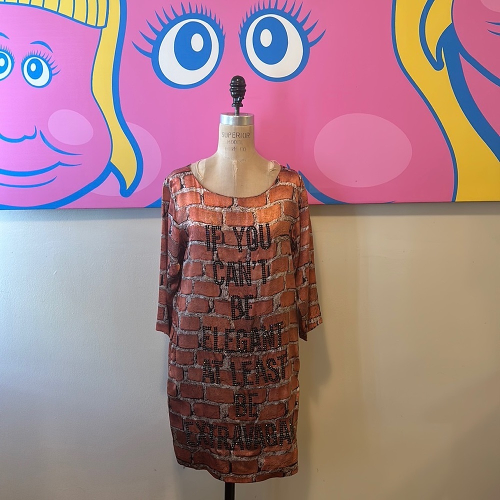 Moschino Couture Silk Rust Brown Brick Dress